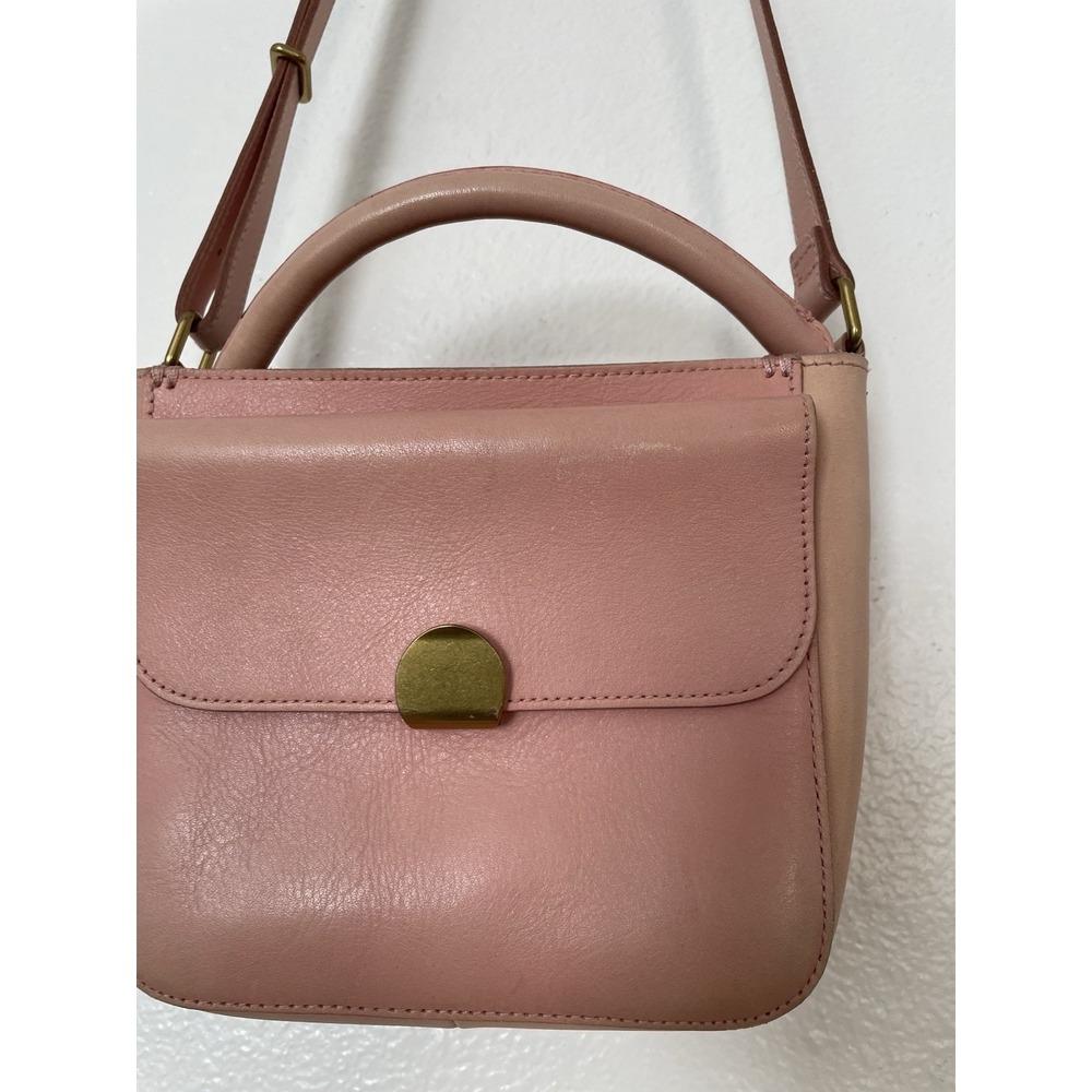 Madewell Mini Abroad Shoulder Bag Dusty Pink Leather Purse Adjustable Strap - Picture 2 of 4